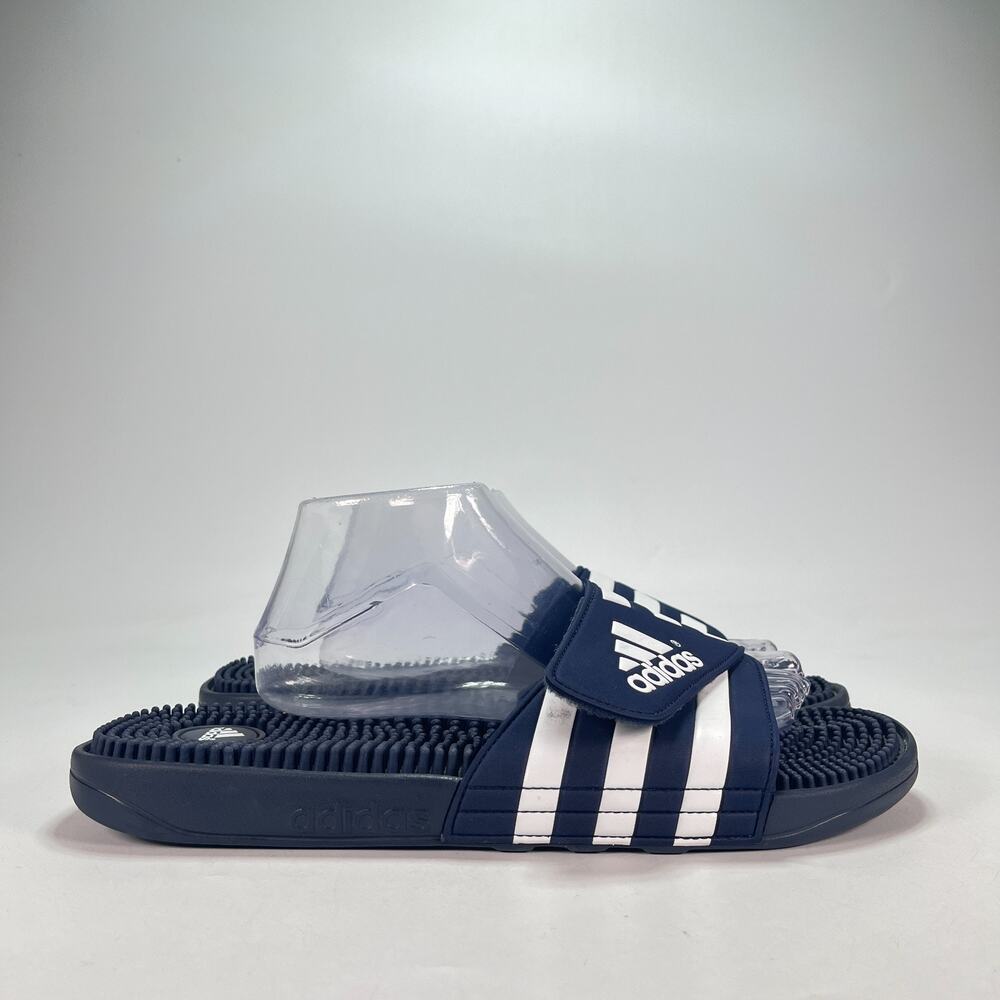 adidas Adissage Navy Blue Slip On Massage Slide Sandals 078261 Men's Size 13